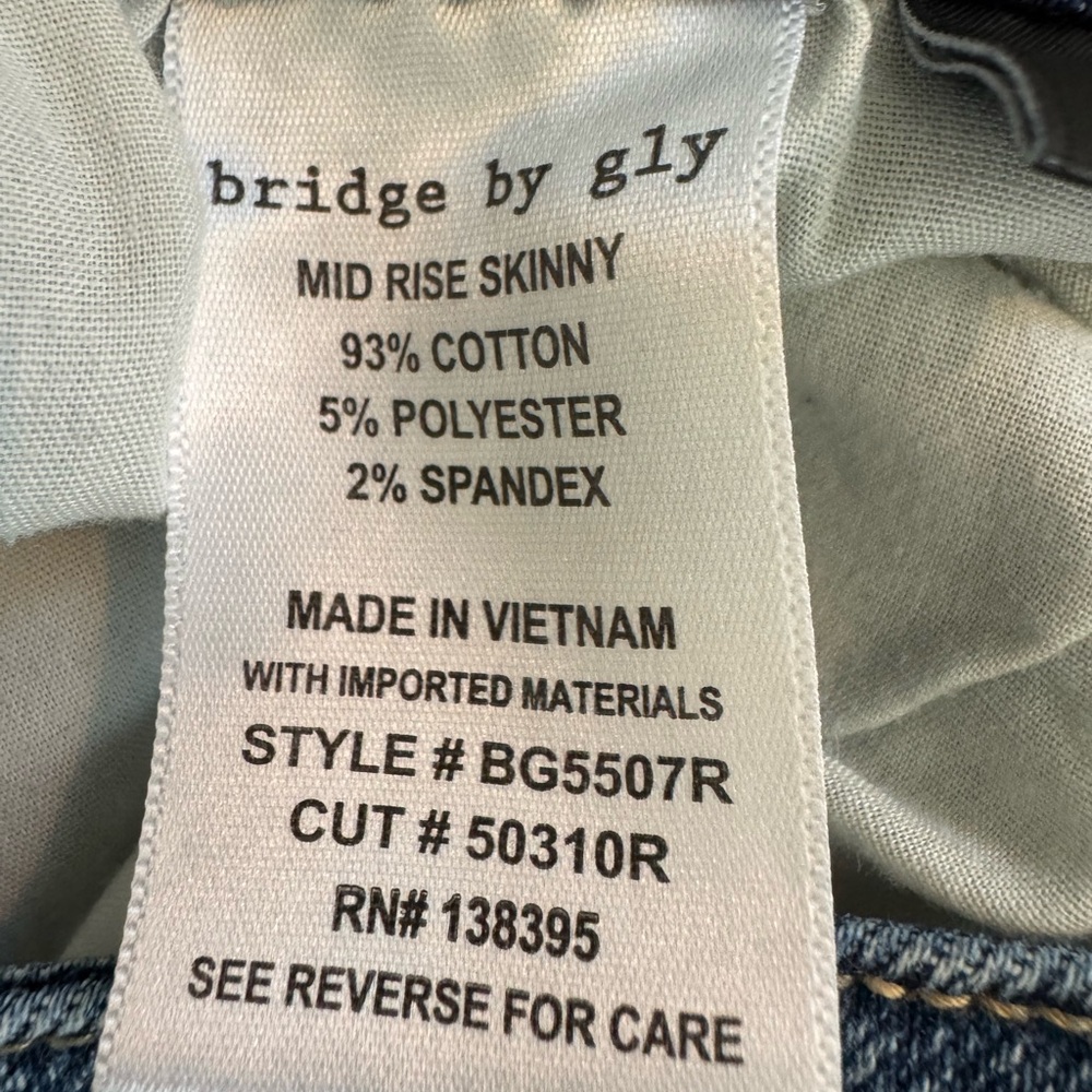 Bridge by gly Mid-Rise Skinny Stretch Jean in spring blossom size 27 - Picture 7 of 8